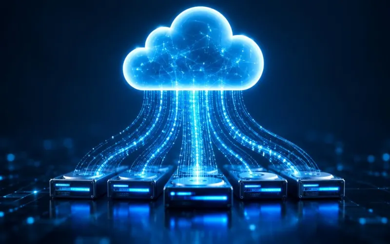 Glowing cloud receiving encrypted data streams